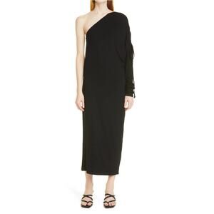 Birgitte Herskind Bjorg One-Shoulder Dress Black Stretch Jersey Modern LBD